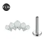 Brincos de Unha para Lábio com Rosca Interna, Joias para Piercing de Cartilagem, Liga de Titânio F-136 com Zircônia e Opala Inlaid, Atacado 0.9 Dentes