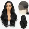 Peruca de Renda Frontal Transfronteiriça Peruca Preta Tecida à Mão 13*4 Cabelo Longo Preto Cacheado Peruca Completa para Mulheres