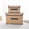 Caja de Almacenamiento No Tejida para Hogar Coche Plegable a Prueba de Polvo Caja de Almacenamiento de Ropa con Tapa Tamaño Pequeño para Etiquetar
