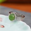 Anillo elegante de filigrana de Ruyi con luz de jaspe hetiano bañado en oro de plata esterlina S925 de Yilu