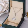 Collar de falda con concha abanico de alta calidad, cadena para clavícula de acero de titanio que no se decolora, colgante en línea de concha blanca natural y concha de abanico