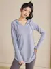 Blusas Esportivas Soltas de Secagem Rápida para Mulheres, Outono e Inverno Manga Longa t Roupas Fitness, Efeito Emagrecedor Cobre o Bumbum Tamanho Grande Roupas de Yoga