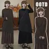 Ropa de maternidad otoño e invierno nuevo estilo conjunto de dos piezas cuello alto prenda interior chaleco floral vestido traje falso de dos piezas ropa en capas ajustado traje para ocultar el abdomen