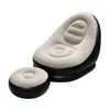 Sofá Inflable de PVC Flocado para Acampar al Aire Libre con Reposapiés, Sofá Inflable Plegable Portátil, Sofá Perezoso