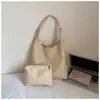 Bolsa de Tecido Retrô Feminina 2026 Nova Moda Estilo Coreano Bolsa Tote Simples Grande Capacidade Ombro Único Bolsa para Comute Sob o Braço