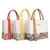 Bolsa de Lona Logo Personalizado Bolsa Laminada Bolsa Tote Estéreo Bolsa de Lona para Estudante de Mão Ombro Transversal Bolsa de Algodão