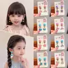 Estilo océano cola de sirena concha estrella de mar aretes para niños sin perforación orejas niñas colgante de perla a prueba de dolor lindos aretes
