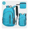 Mochila dobrável portátil ultraleve, bolsa de pele customizada para viagens e esportes ao ar livre, mochila de presente promocional com impressão de logotipo