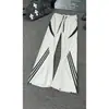 Pantalones deportivos de rayas color block transpirables de secado rápido para hombre, nuevo modelo de verano, pantalones de tres rayas, pantalones casuales rectos de alta gama