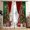 Cortinas com Estampa Digital de Cena de Neve Quente de Natal Transfronteiriça Decoração de Janela de Casa Cozinha Café Cortinas de Janela