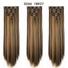 Extensión de cabello sin costuras de color degradado en stock, peluca de siete piezas, pieza de cabello directa, peluca larga y recta de color sólido de fibra química europea y americana
