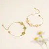 Tiro Real de Pulsera de Trébol de Cuatro Hojas de Jaspe Natural para Mujer Plata de Ley S925 Tendencia Nacional Lujo Accesible Gama Alta Pulsera de Jade Hetian Color Polvo de Raíz de Loto