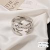 Nueva Pulsera Europea y Americana Popular Exagerada de Aleación de Ala Ancha Pulsera de Moda Personalizada Patrón Martillado Cepillada Pulsera con Hebilla de Resorte