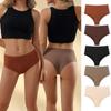 Ropa Interior de Seda de Hielo Sin Costuras de Talla Grande para Mujer, Calzones de Talla Grande de Cintura Baja, Entrepierna de Algodón Puro, Transpirable, Secado Rápido, Ropa Interior Deportiva para Yoga