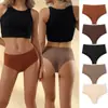 Ropa Interior de Seda de Hielo Sin Costuras de Talla Grande para Mujer, Calzones de Talla Grande de Cintura Baja, Entrepierna de Algodón Puro, Transpirable, Secado Rápido, Ropa Interior Deportiva para Yoga