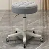 Taburete de belleza con ruedas, taburete de silla de salón de belleza para técnico de uñas, silla de trabajo grande con ruedas de altura ajustable retráctil
