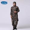Macacão Camuflado Roupa de Trabalho com Capuz à Prova de Poeira Roupa de Engenharia Resistente à Sujeira Roupa para Manuseio Roupa para Criação Macacão de Proteção para Mão de Obra em Oficina