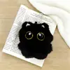 Bufanda Linda Gato Negro Pequeño Bolsa de Regalo para Estudiantes Colgante Figura de Pareja Peluche Llavero Adorno Cadena para Teléfono