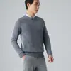 Suéter de Caxemira Masculino 2024 Outono e Inverno Novo Gola Redonda Aumentado Quente Suéter Camada Base Masculina Suéter Tricô de Assento