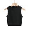 Venta al por mayor transfronteriza europea y americana 2023 moda mujer multicolor pequeño fresco ajustado elástico cuello redondo pequeño chaleco mujer C83176