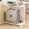 Soporte de torre para computadora de escritorio para el hogar y la oficina, estante de almacenamiento de doble capa para el suelo, bandeja organizadora para la caja de la computadora, base de almacenamiento