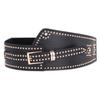 Sello de cintura elástico para mujer con hebilla de pin, faja para la cintura, diseño europeo y americano retro con remaches de diamantes de punta, cinturón ancho elástico decorativo para vestido