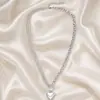 Collar de cadena de suéter largo estilo hip hop de moda transfronteriza europea y americana, collar con colgante de amor de doble capa simple para mujer