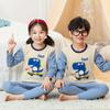 Roupas de Outono e Inverno Infantis com Gola Média Quentes e Calças para Meninos e Meninas forradas com Fleece Engrossadas Roupa Íntima de Base conjunto Roupa de Casa com Desenho