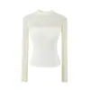 Top Sexy de Encaje Transparente Tejido como Capa Base para Mujer 2026 Otoño Nuevo Estilo Retro Americano Camiseta de Manga Larga