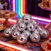 Decorações de festa de aniversário disco, bolas de laser, bolas coloridas com glitter, bolas espelhadas de palco refletivas, bolas de espelho de vidro para casamento
