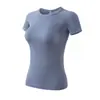 Novos Tops Esportivos de Manga Curta para Primavera e Verão, Roupas de Yoga Modernas e Casuais, Roupas de Fitness Respiráveis de Secagem Rápida e Ajustadas para Corrida para Mulheres