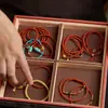 Colección de Pulseras Rojas del Sur de 4 mm Ágata Natural Nuevo Estilo Chinoiserie Pulsera Apilada para Mujer de Gama Alta Doble Círculo Regalo para Madre