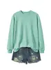 Fabricantes un gran número de punto Amazon deseo transfronterizo moda color liso cuello redondo jersey suéter manga larga holgado ropa de mujer