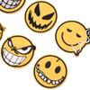 Calcomanías de tela con expresión de Emoji bordado, accesorios para ropa, calcomanías decorativas, parche divertido, insignia redonda linda con carita sonriente