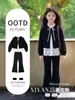 Conjunto de Ropa de Otoño para Niñas 2026 Nuevo Moda Tendencia Estilo Celebridad de Internet Infantil Chic Conjunto de Tres Piezas para Niña Pequeña de Primavera y Otoño