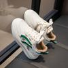 Sapatos para Meninos 2025 Primavera Novos Sapatos Brancos Infantis Tênis para Crianças Grandes Tênis de Couro para Meninos Cadarço Costura