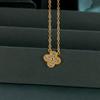 Oro arena trébol de cuatro hojas cadena de manga de diamantes tienda de oro con sentido del diseño de nicho una cadena cadena clavicular suministro al por mayor