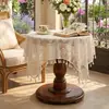 Mantel Redondo de Encaje de Ganchillo Retro Francés Mantel de Encaje para Mesa Redonda Cubierta de Mesa de Café Americana con Borlas Decoración de Jardín Transfronteriza
