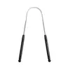 Raspador de língua de aço inoxidável adulto escova raspadora de mau hálito raspagem de limpeza em forma de U limpador de língua oral atacado
