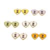 Joyería DIY directa de fábrica, oso de color, corazón de amor, corazón de melocotón, accesorios de aleación, pendientes, pulsera, llavero
