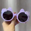 2026 Novo Verão Meninas Gato KT Desenho Animado Óculos de Sol Fofo Doce Adorável Bebê Proteção UV Óculos de Sol