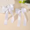 Nuevo sujetador de pelo blanco con lazo para niñas, cuerda de pelo de satén para doble coleta, accesorio para el pelo de princesa que no daña el cabello 5673