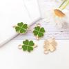 Aceite Verde Goteando Trébol de Cuatro Hojas Cola Accesorios para Joyería DIY Pulsera Pendientes Llavero Colgante de Aleación Accesorios