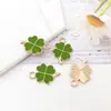 Trevo de Quatro Folhas com Gotejamento de Óleo Verde Acessórios para Joias DIY Pulseira Brincos Chaveiro Pingente de Liga Charme Acessórios