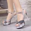 Nuevas Sandalias de Verano 2026 de Plataforma Ultra-Alta, Estilo Coreano, Peep-Toe Adelgazante, Plataforma Impermeable, Tacones de Aguja Altos, Sandalias Versátiles para Mujer