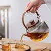 El Nuevo Tetera de Vidrio con Rayas Verticales Se Puede Usar a Fuego Abierto, es Resistente al Calor, Espesada y Adecuada para Preparar Té en la Estufa, Hervir Agua y Filtrar Té