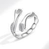 Anillo de abrazo de dos manos transfronterizo nuevo anillo abierto de abrazo de amor creativo europeo y americano diseño femenino sentido de diseño nicho