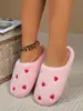 Pantuflas de Algodón con Terciopelo y Acolchado para Otoño e Invierno Baotou Hogar Interior Doméstico Cálido Hogar Antideslizantes Zapatos de Lana y Algodón para Mujer