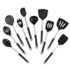 Juego de Utensilios de Cocina Antiadherentes Personalizados para Uso Doméstico, Cuchara y Espátula de Cocina con Mango de Patrón de Diamante, Resistente a Altas Temperaturas, Espátula de Silicona Antiquemaduras