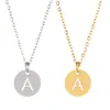 Comercio Exterior Transfronterizo Acero de Titanio Cadena para Clavícula con Letra Simple Acero Inoxidable Colgante de Letra Mayúscula Inglesa 26 Collares para Mujer
